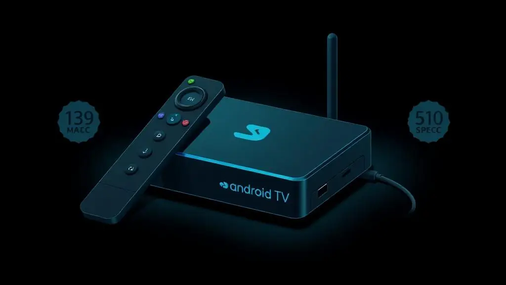 IPTV box USA Android TV device with remote and HDMI cable